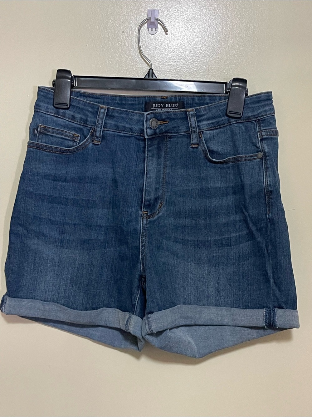 Judy Blue Dark Blue Rolled Hem Denim Shorts